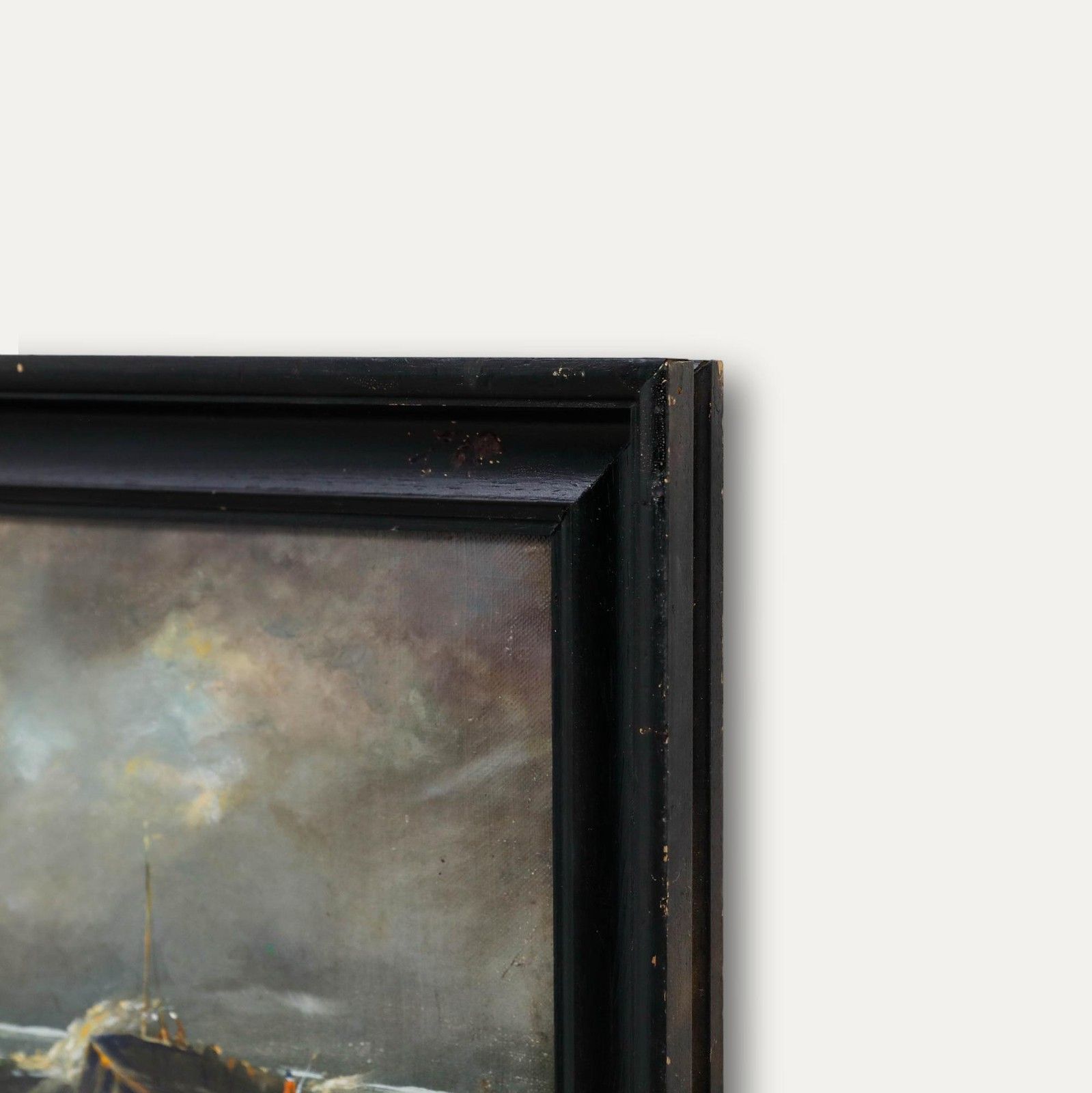 Follower Of Carmichael Framed Late 19th Century Oil, Returning To The Harbour photo vinterior