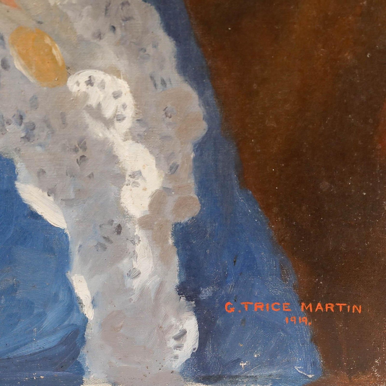 Gerald Trice Martin (1893 1961) Early 20th Century Oil, Lady In Blue photo vinterior