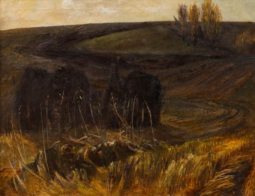 Viollet Fuller (1920 2008) Mid 20th Century Oil, October In Thaxted, Essex photo furniture