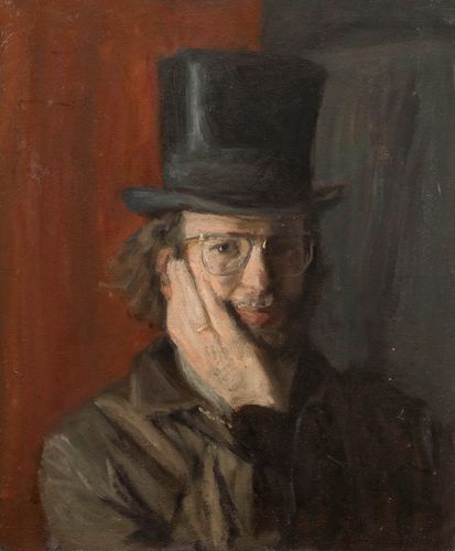 George Weissbort (1928 2013) Mid 20th Century Oil, Self Portrait photo furniture