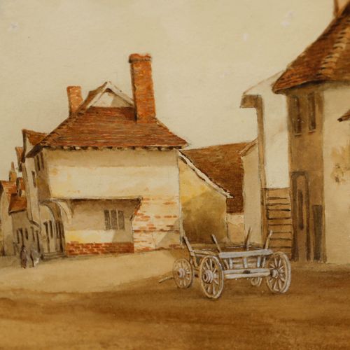 19th Century Watercolour Morning In The Village photo vinterior