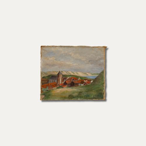 Cecile Hertz Eyrolles (1875 1974) Mid 20th Century Oil, A Village In Normandy photo buy