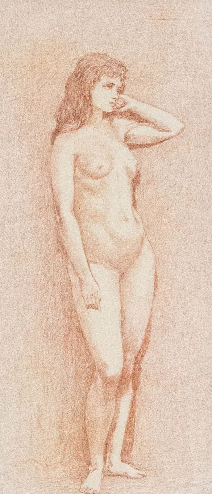 Attrib. George Hodgson (1847 1921) Early 20th Century Sanguine, Nude