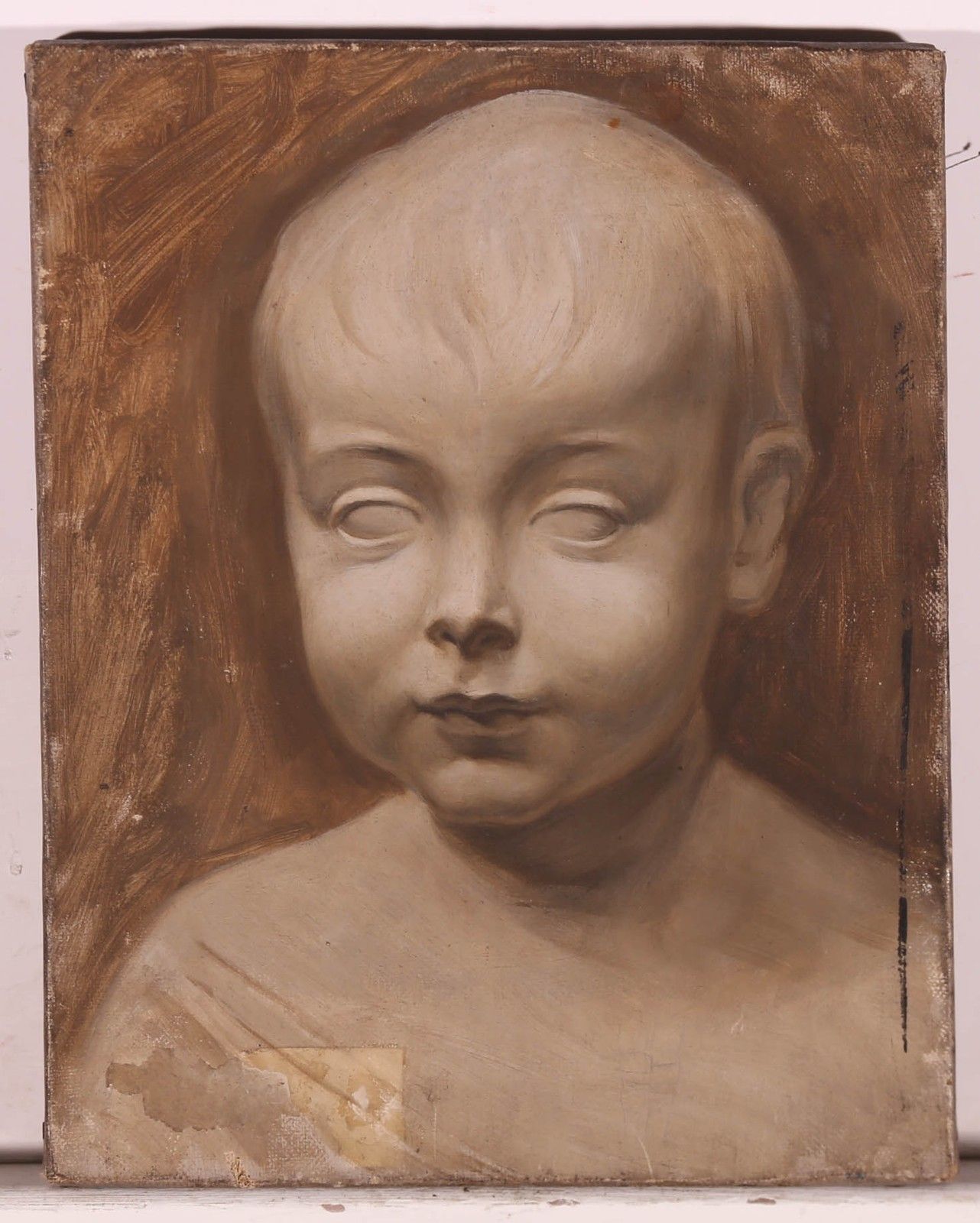 Edward Ridley (1883 1946) Early 20th Century Oil, Statue Of A Child photo furniture