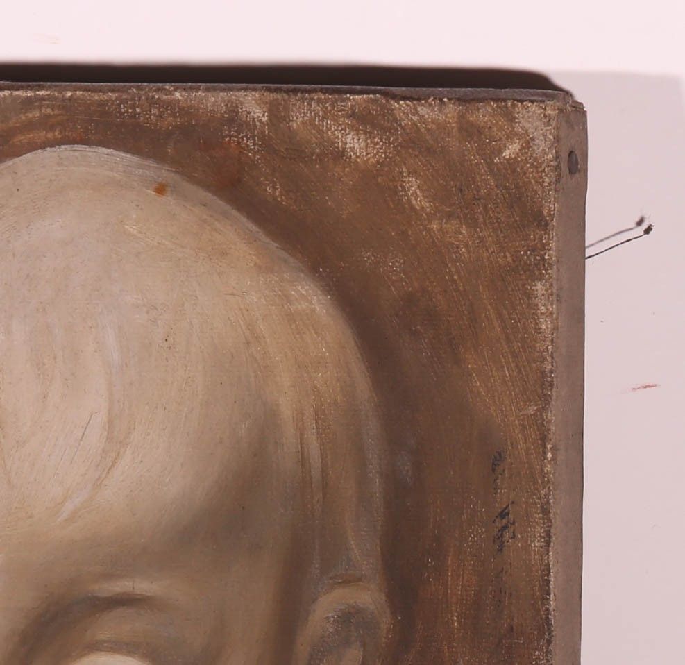 Edward Ridley (1883 1946) Early 20th Century Oil, Statue Of A Child photo Art