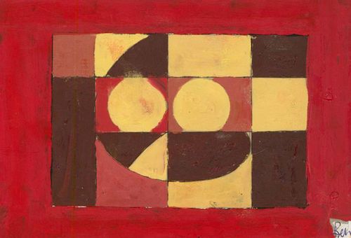 Ben Carrivick Contemporary Oil, Cubist Study In Yellow And Brown