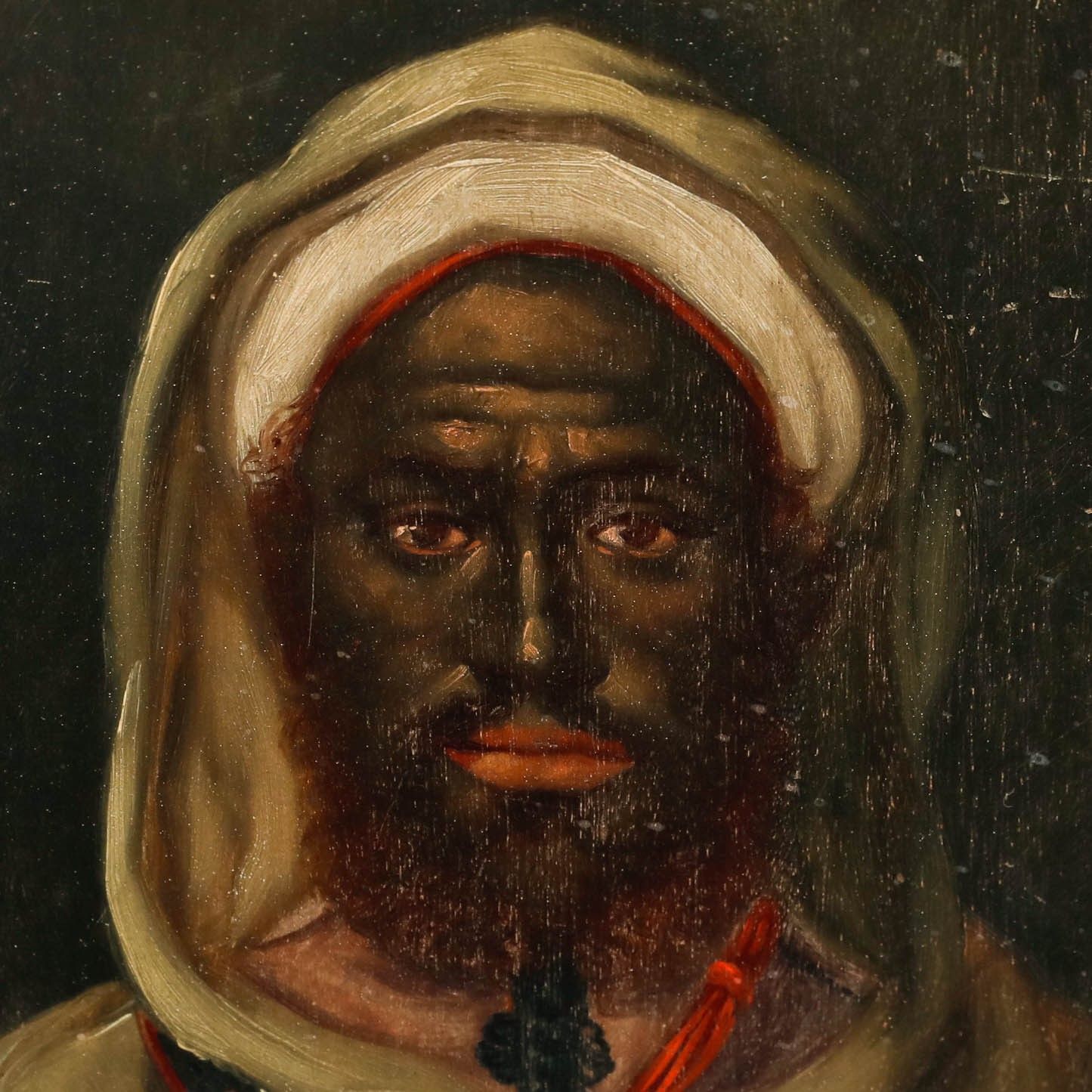 Emile Marin (1876 1940) Framed Oil, Portrait Of A Bedouin Man photo Art