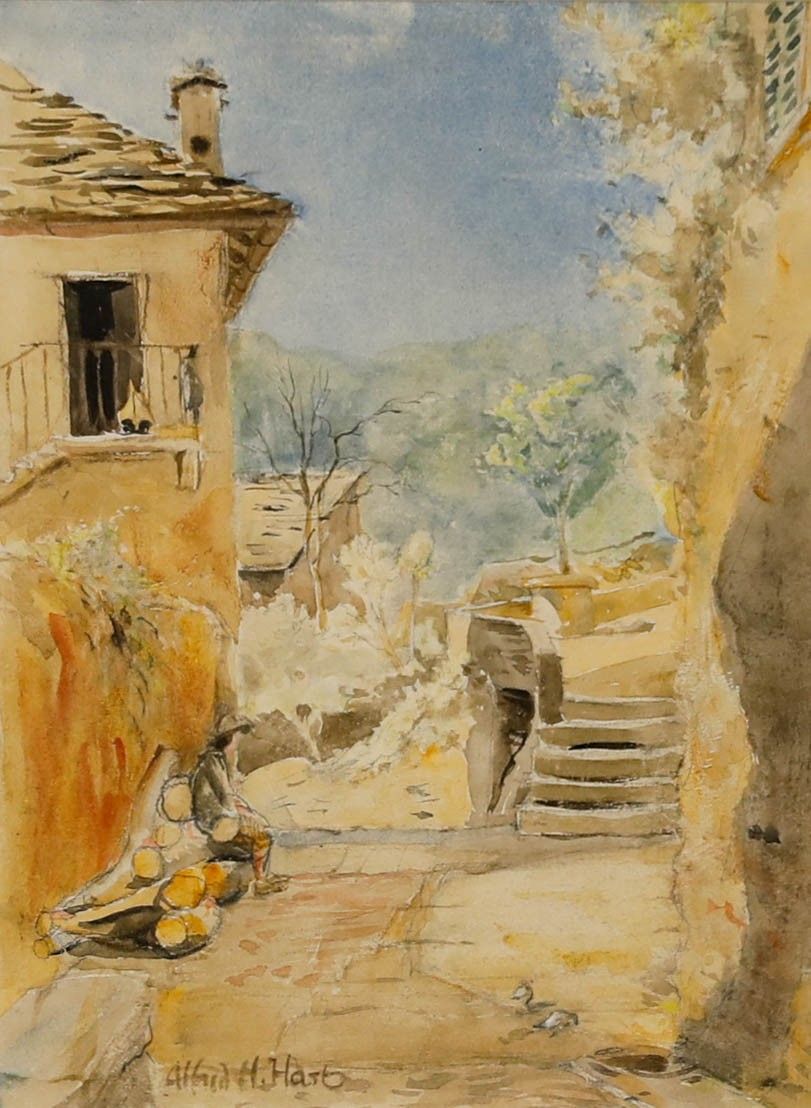 Alfred Henry Hart (1866 1953) Oil, The Heat Of Day, Lake Como photo furniture