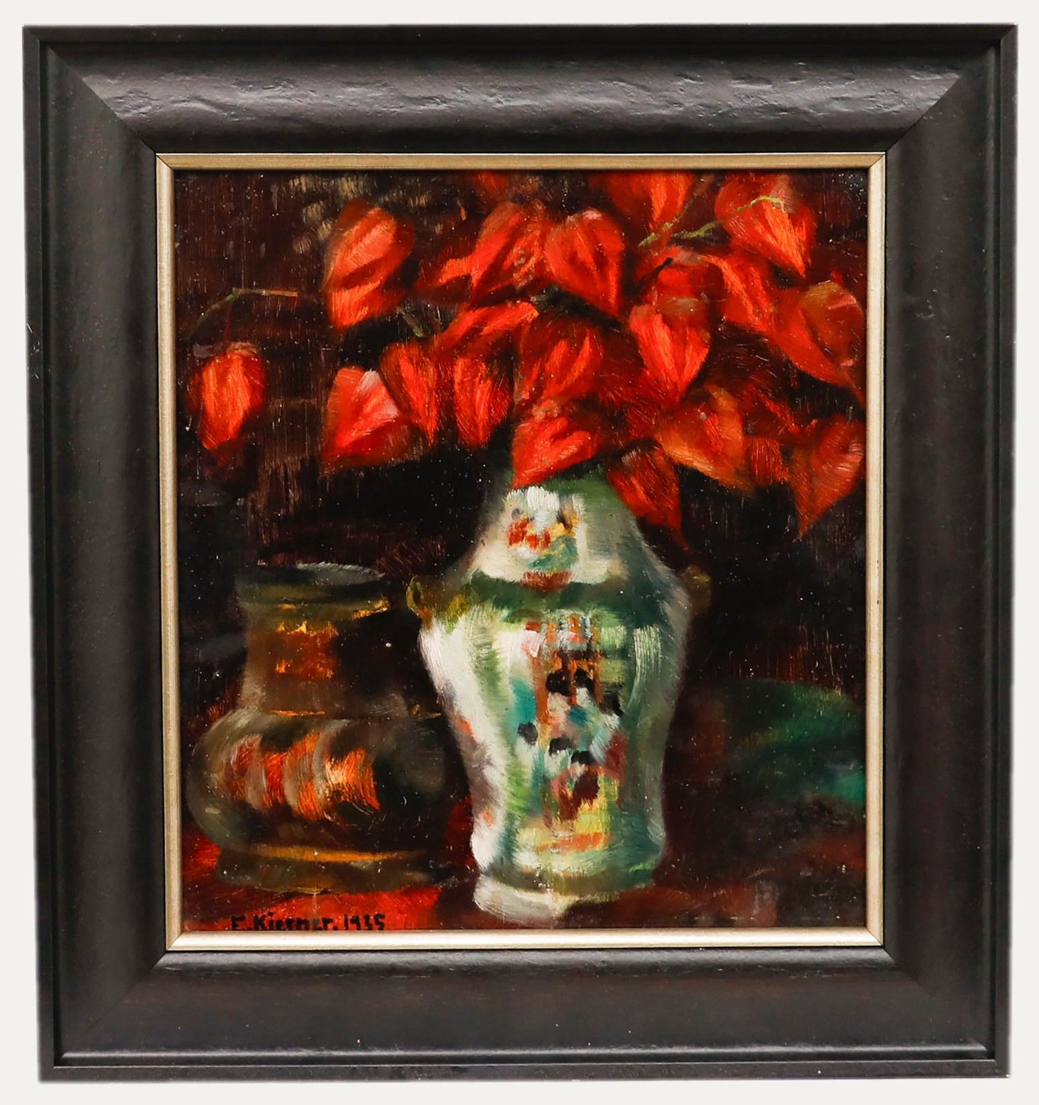 Esther Kjerner (1873 1952) Framed 1935 Oil, Still Life Of Chinese Lanterns