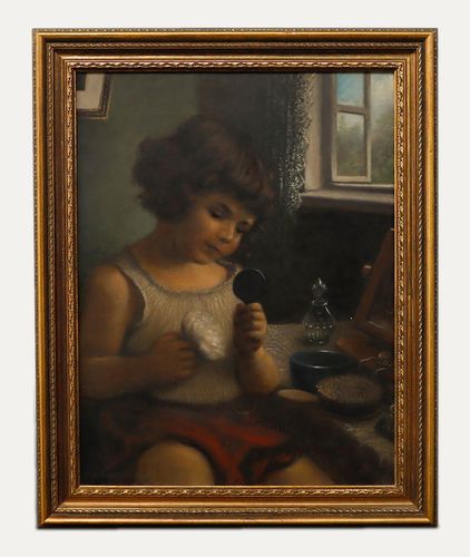 Morton Early 20th Century Oil, At The Dressing Table