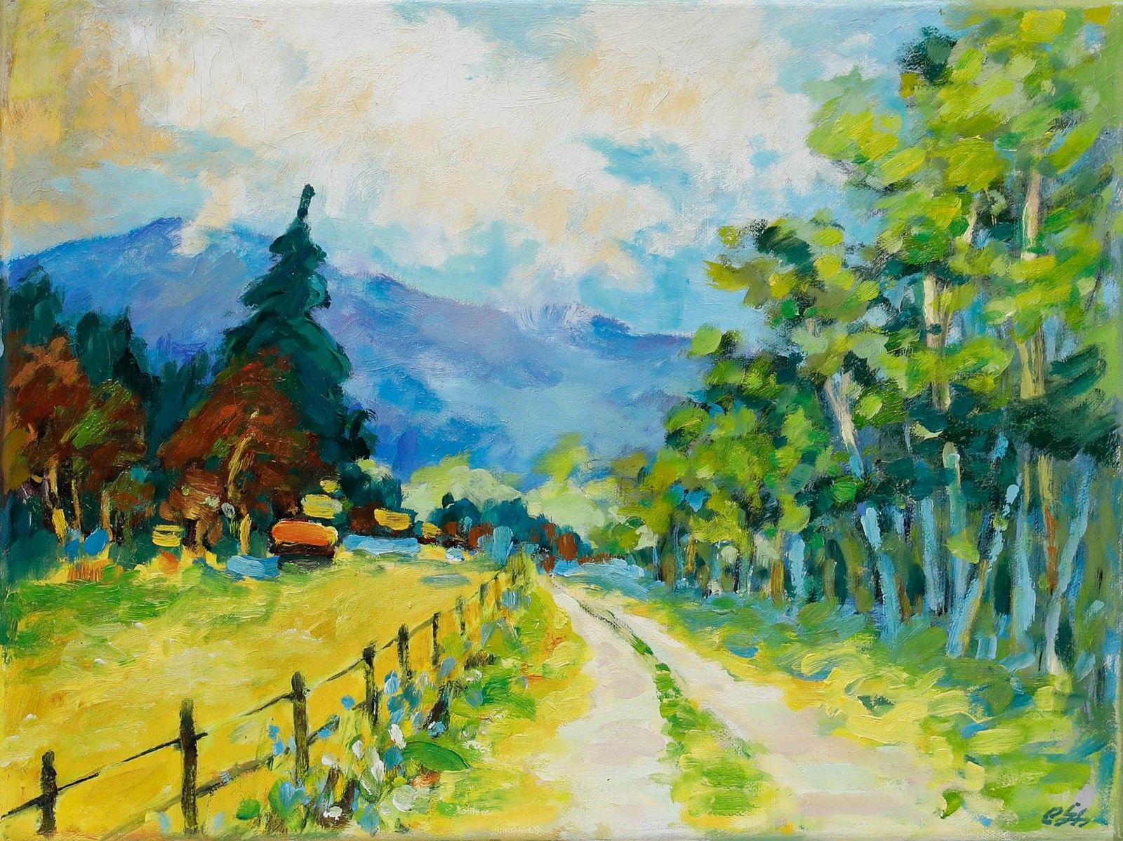 Erwin Steinhauser (1939 2023) 20th Century Oil, Mountain Trail photo furniture