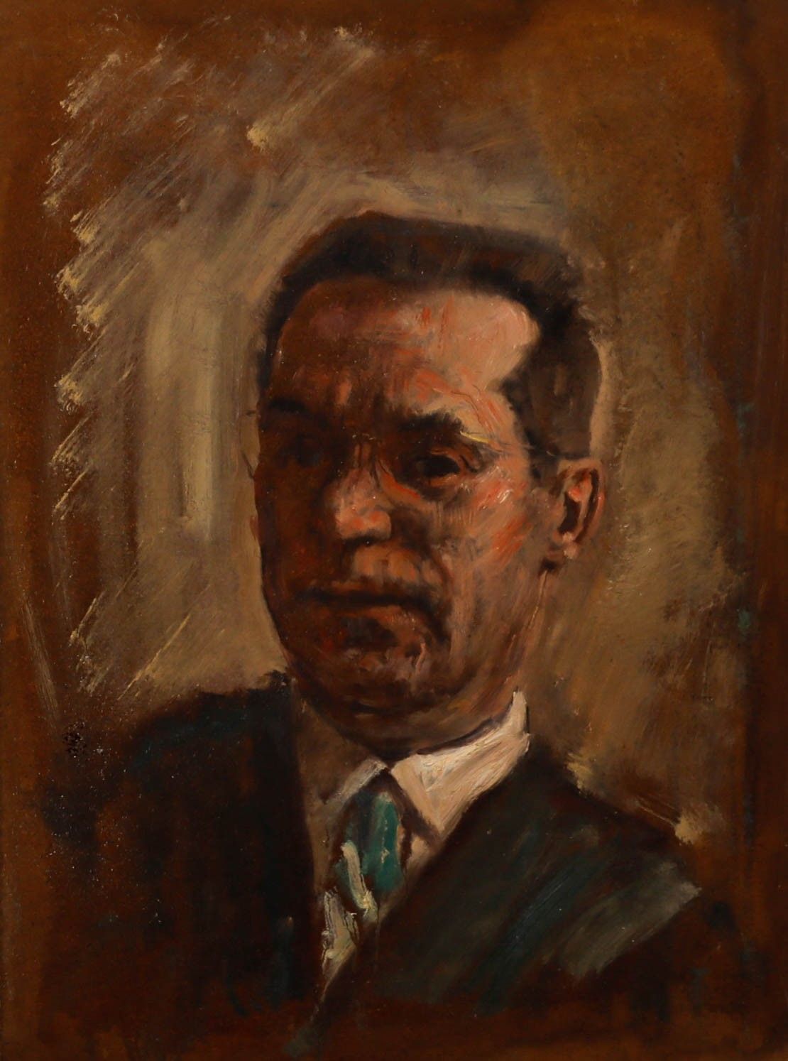George Weissbort (1928 2013) 20th Century Oil, Portrait Of A Man In A Suit