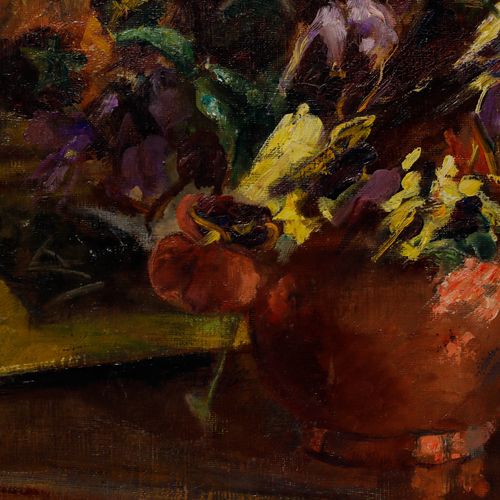 Cecile Hertz Eyrolles (1875 1974) Framed Oil, Still Life Of Violas photo Art