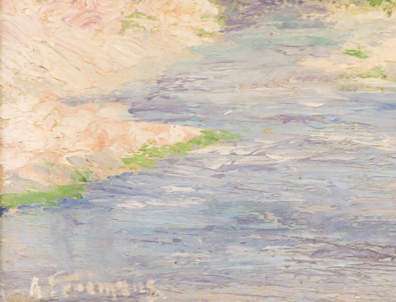 Adrienne Feremans Warzee (1888 1965) Framed Oil, Marc Seguin Footbridge photo vinterior