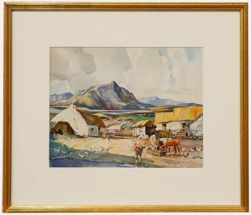 Frederick G. Meekley (1896 1951)  Watercolour, Crofters Cottage In The Highlands