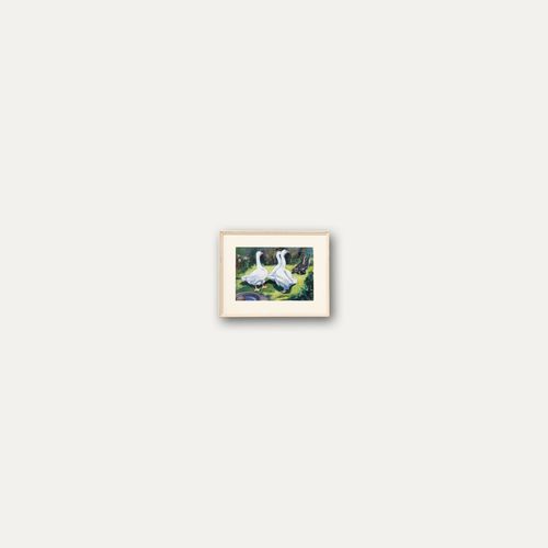 Amanda Montgomery Higham Framed Contemporary Acrylic, A Gaggle Of Geese photo buy