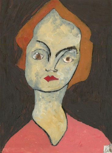 Ben Carrivick Contemporary Oil, Lady In Orange