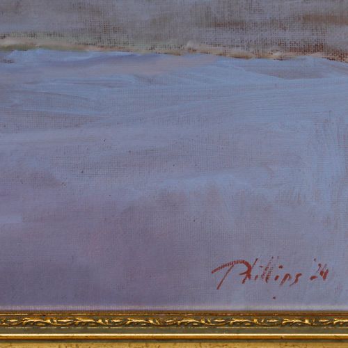 Peter Z. Phillips Framed Contemporary Oil, Paddling In The Surf photo vinterior