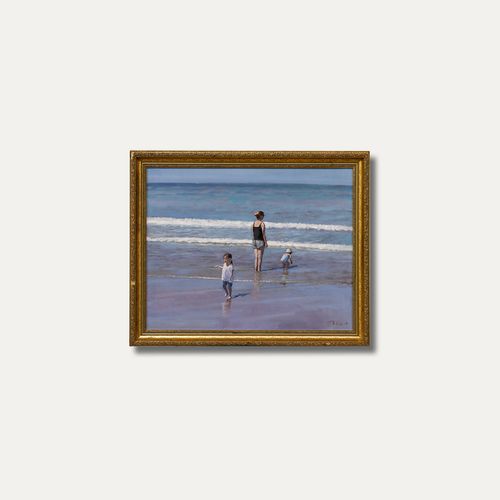 Peter Z. Phillips Framed Contemporary Oil, Paddling In The Surf photo buy