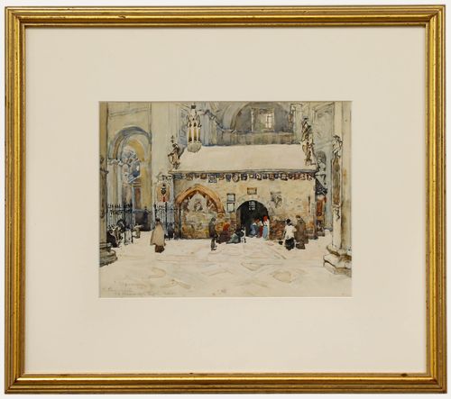 Robert Charles Goff (1837 1922) Framed 1907 Watercolour, La Porziuncola