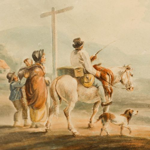 Manner Of Peter Le Cave  19th Century Watercolour, The Road To London photo Art
