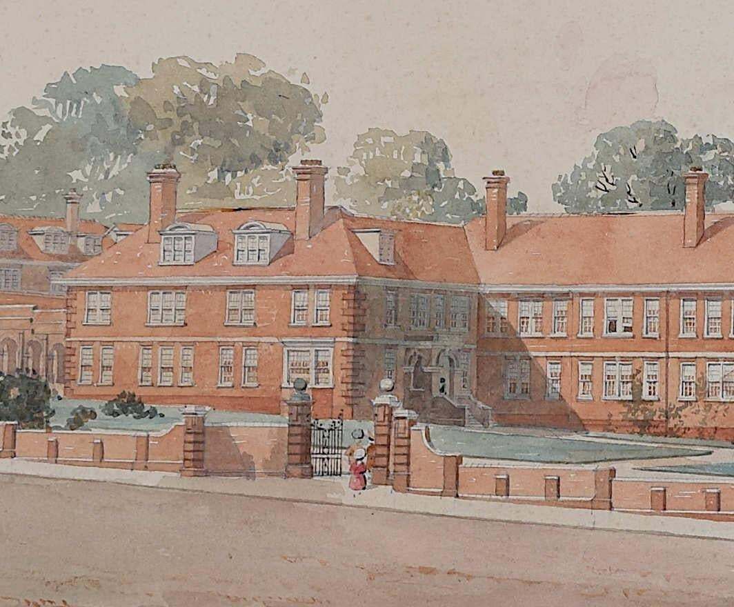 Girls' School Harrogate, Watercolour By Sir George Gilbert Scott photo Art
