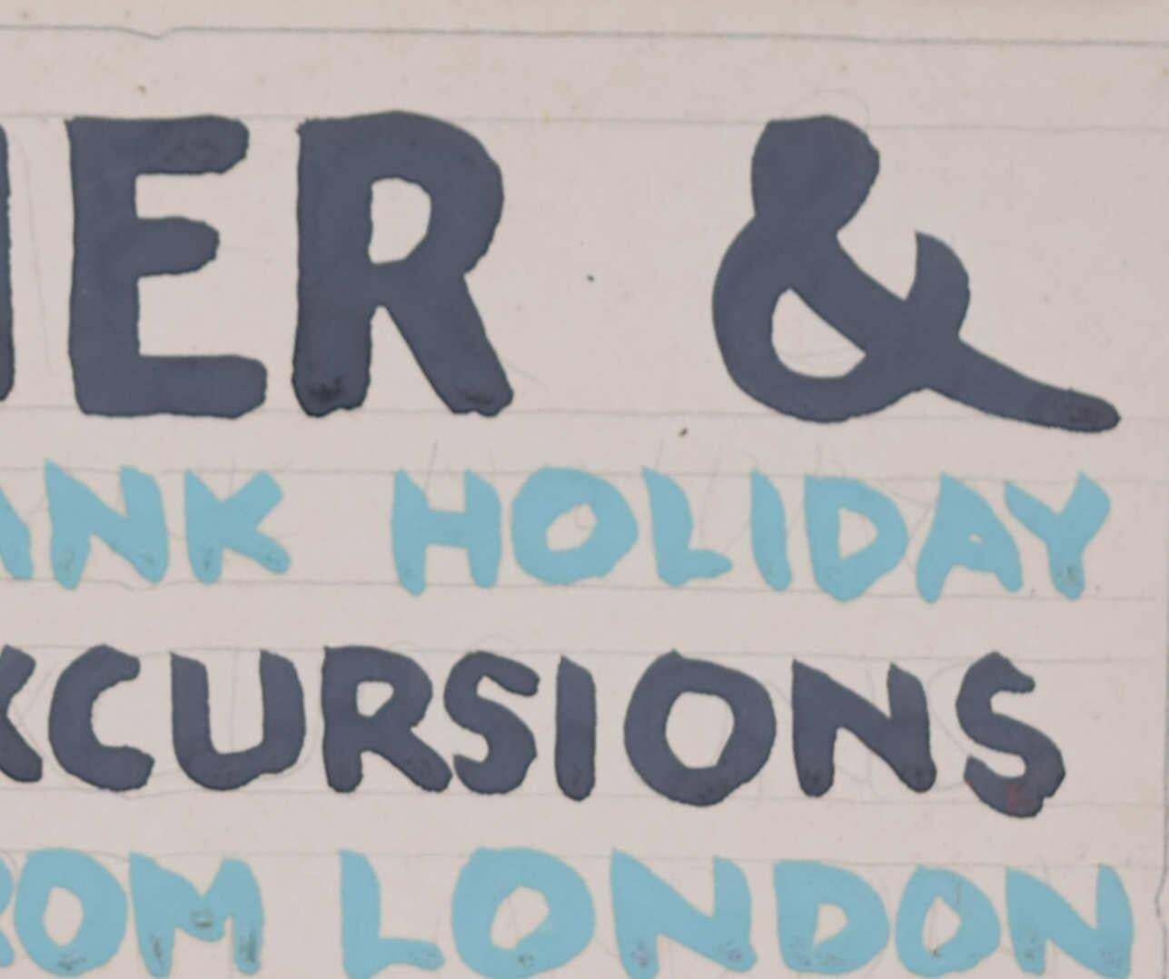 Summer And Bank Holiday Period Excursions, 1930s Railway Poster Design By A.E. Halliwell photo for sale