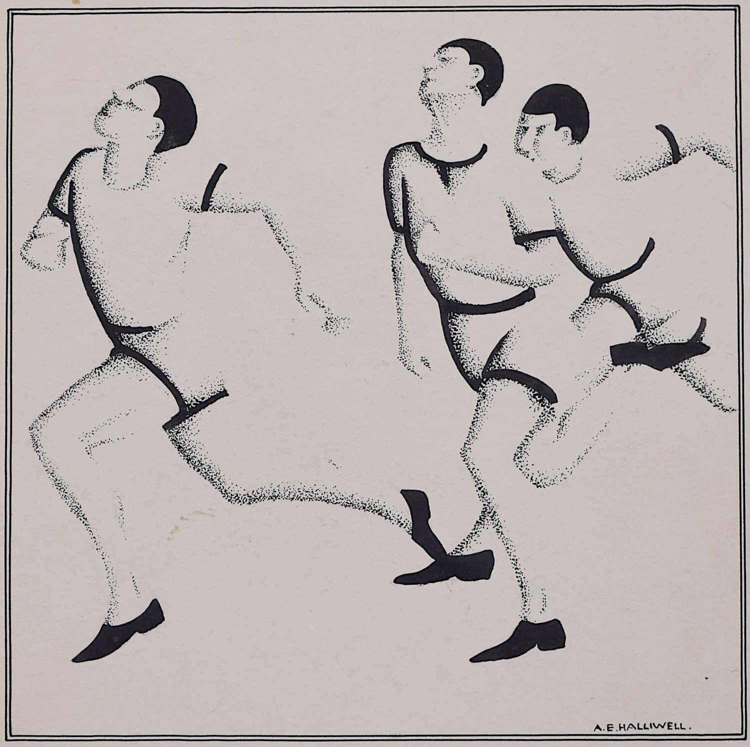 Running Race, 1930s Vintage Poster Design By A. E. Halliwell