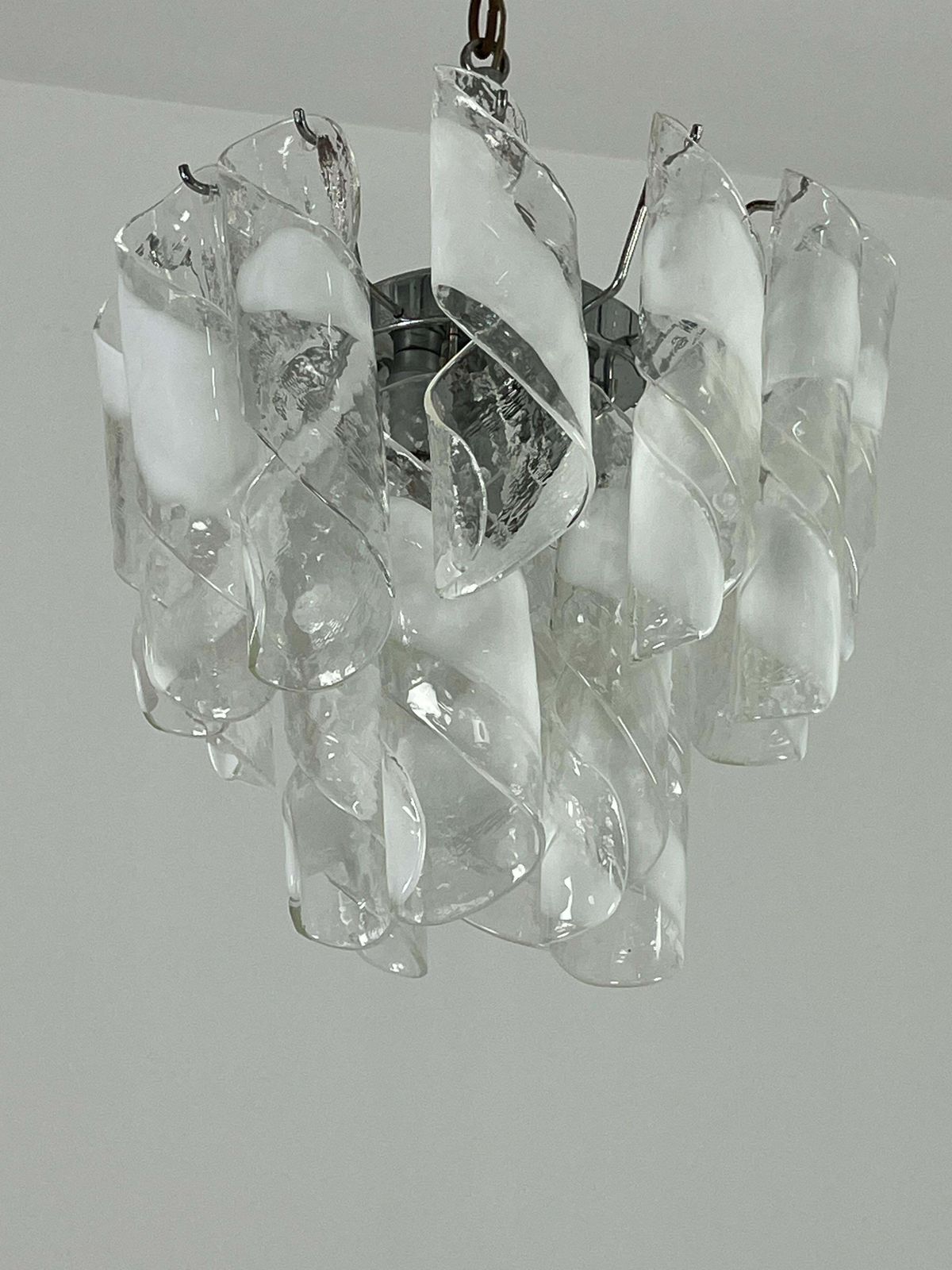 Mid Century Murano Glass 4 Light Chandelier, 1960s photo for sale