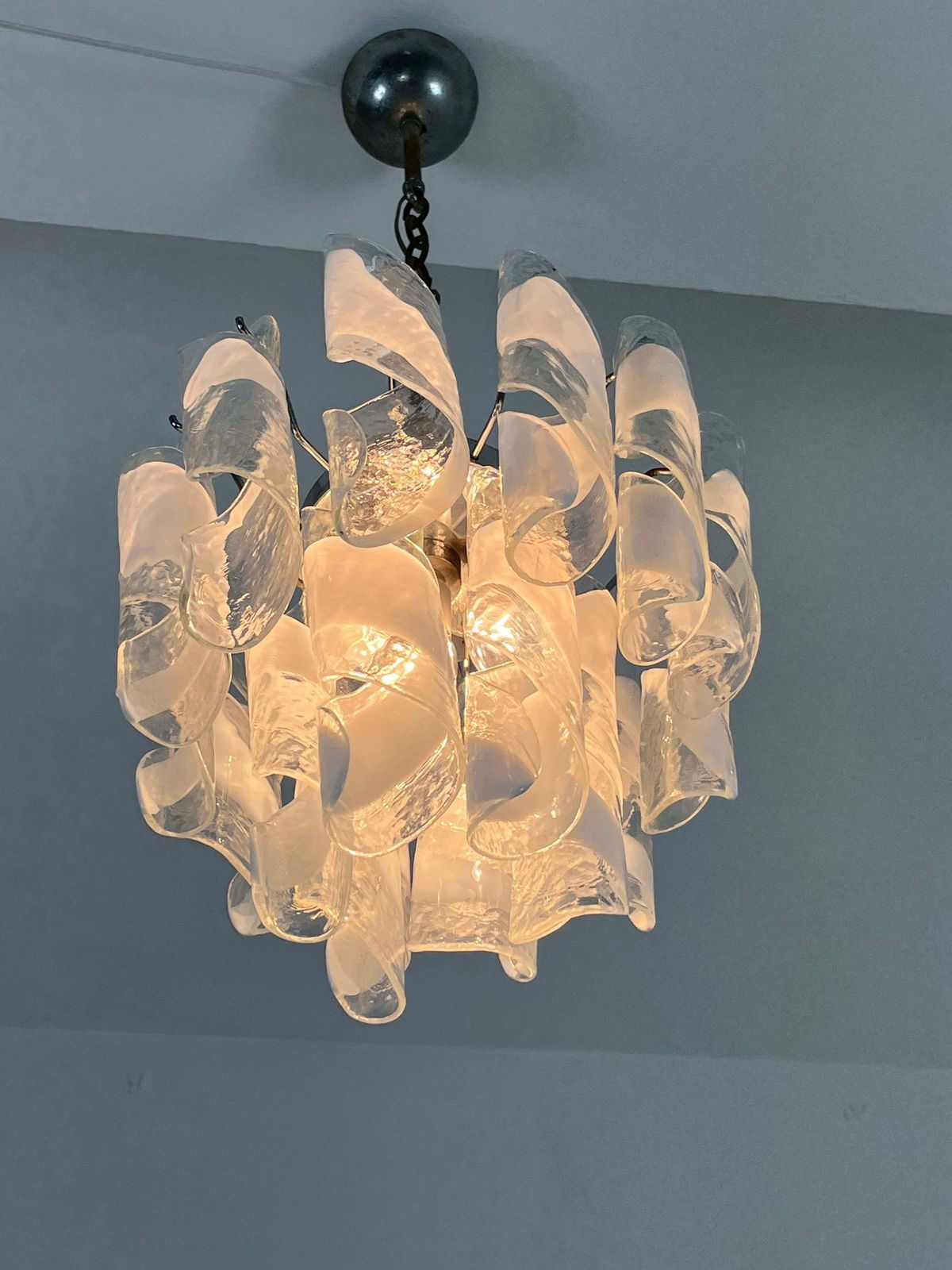 Mid Century Murano Glass 4 Light Chandelier, 1960s photo vintage