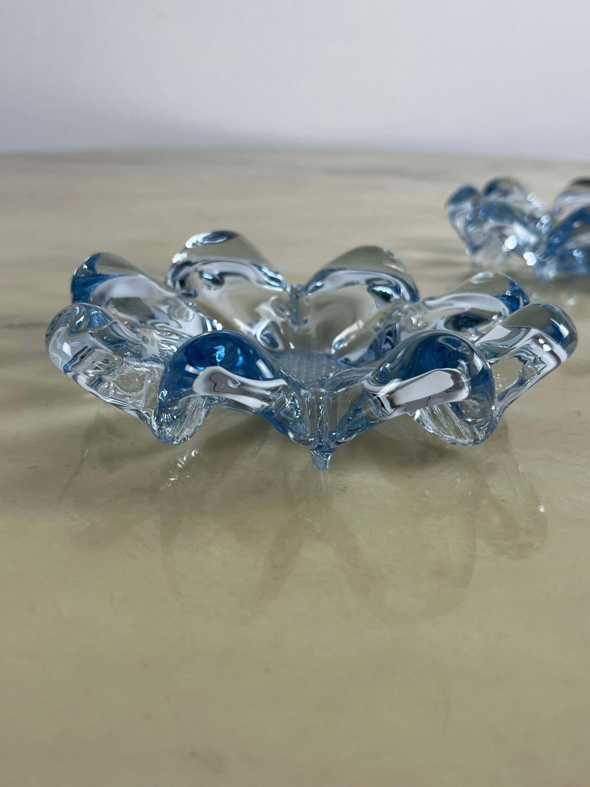 photo for sale Set Of 2 Mid Century Murano Glass Ashtrays 1960s