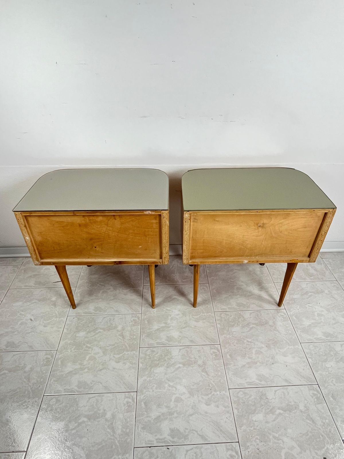 Set Of 2 Mid Century Bedside Tables Attributed To Vittorio Dassi 1959 photo vintage