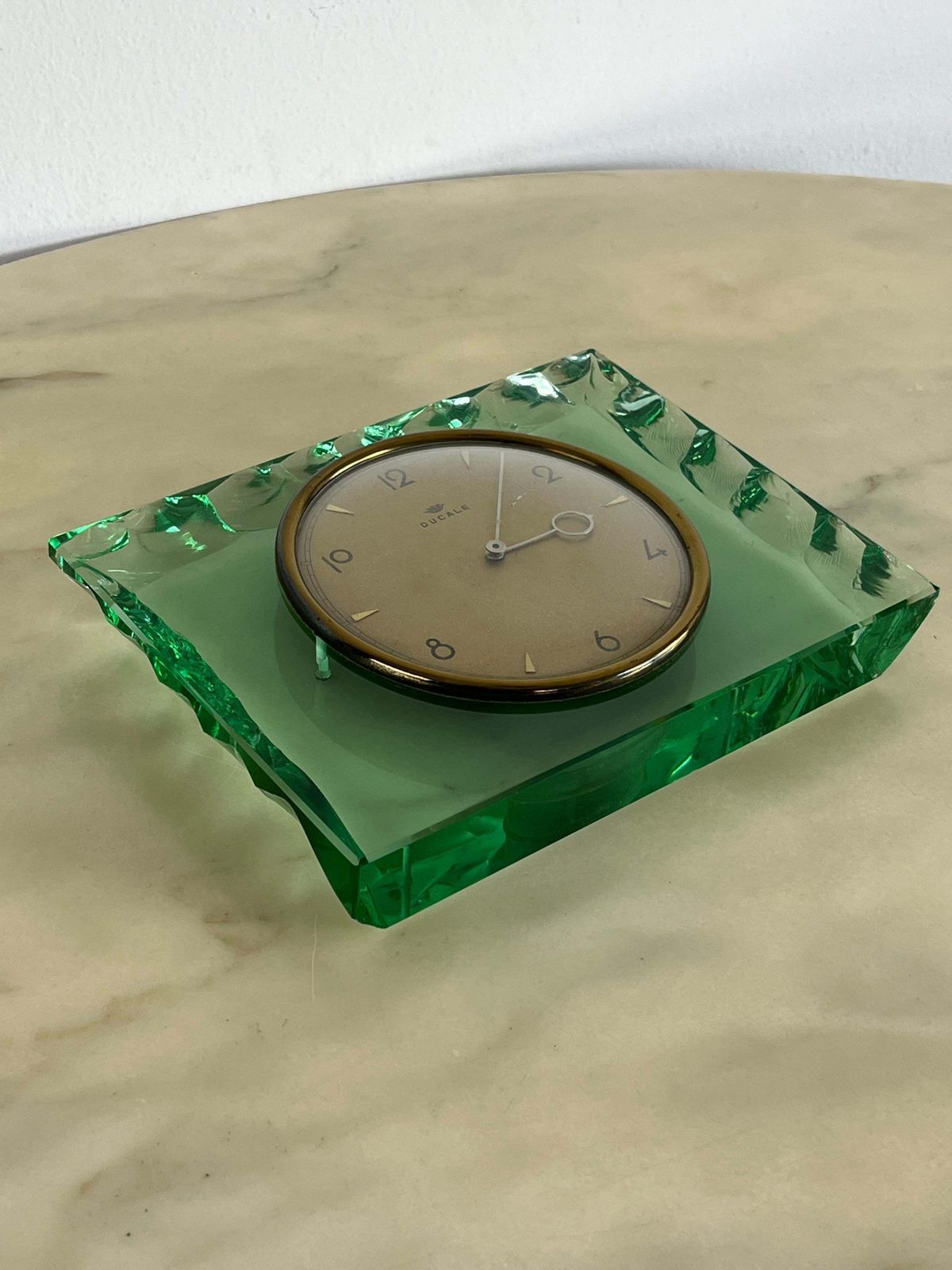 photo furniture Mid Century Max Ingrand For Fontana Arte Murano Glass Table Clock 1960s