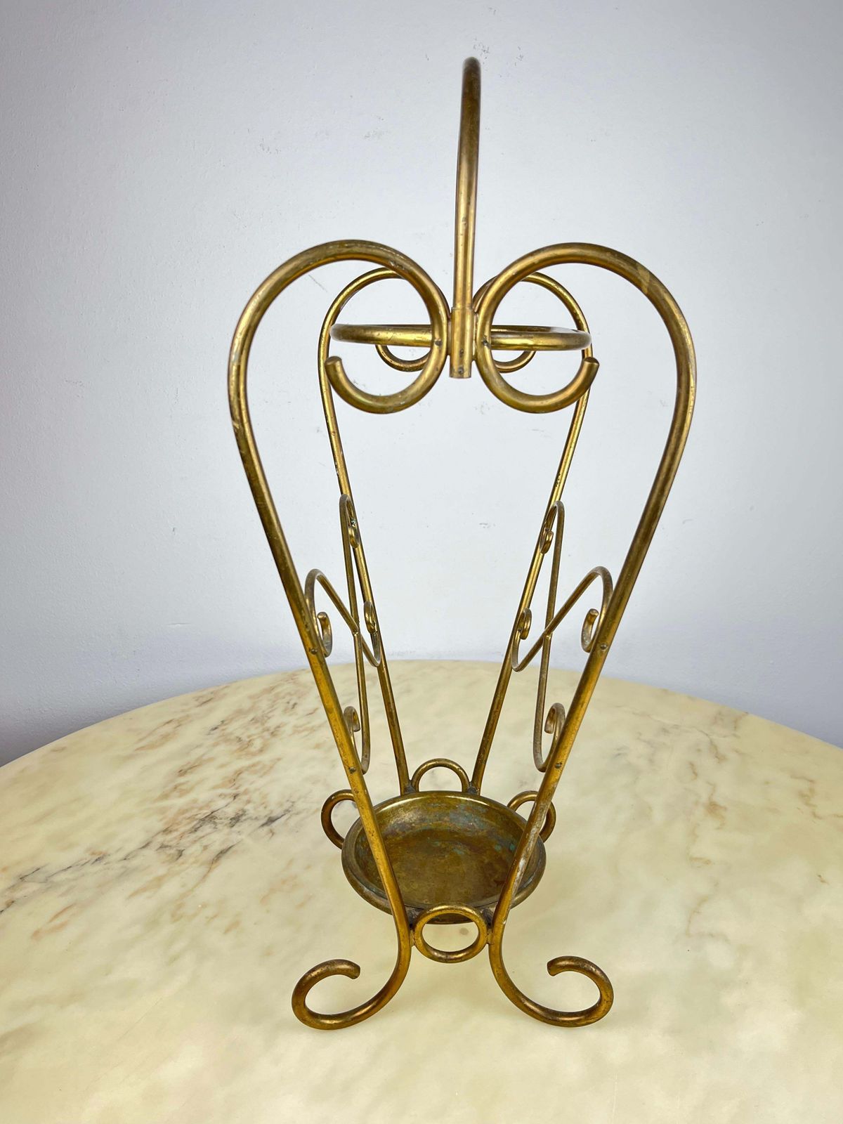 Antique Italian Brass Umbrella Stand, 1950s photo Home Decor