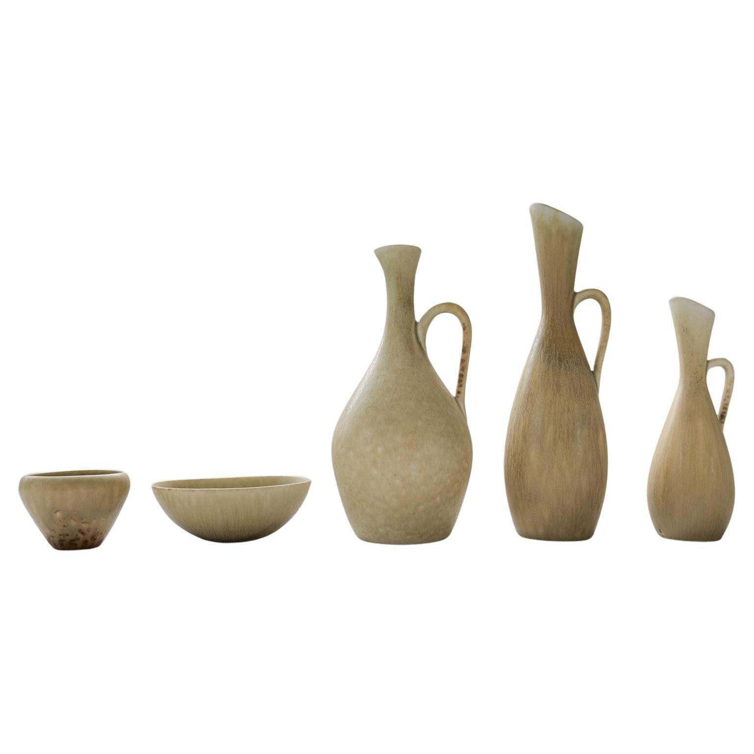 Midcentury Modern Groupe Of 5 Vessels Rörstrand Sweden 1950