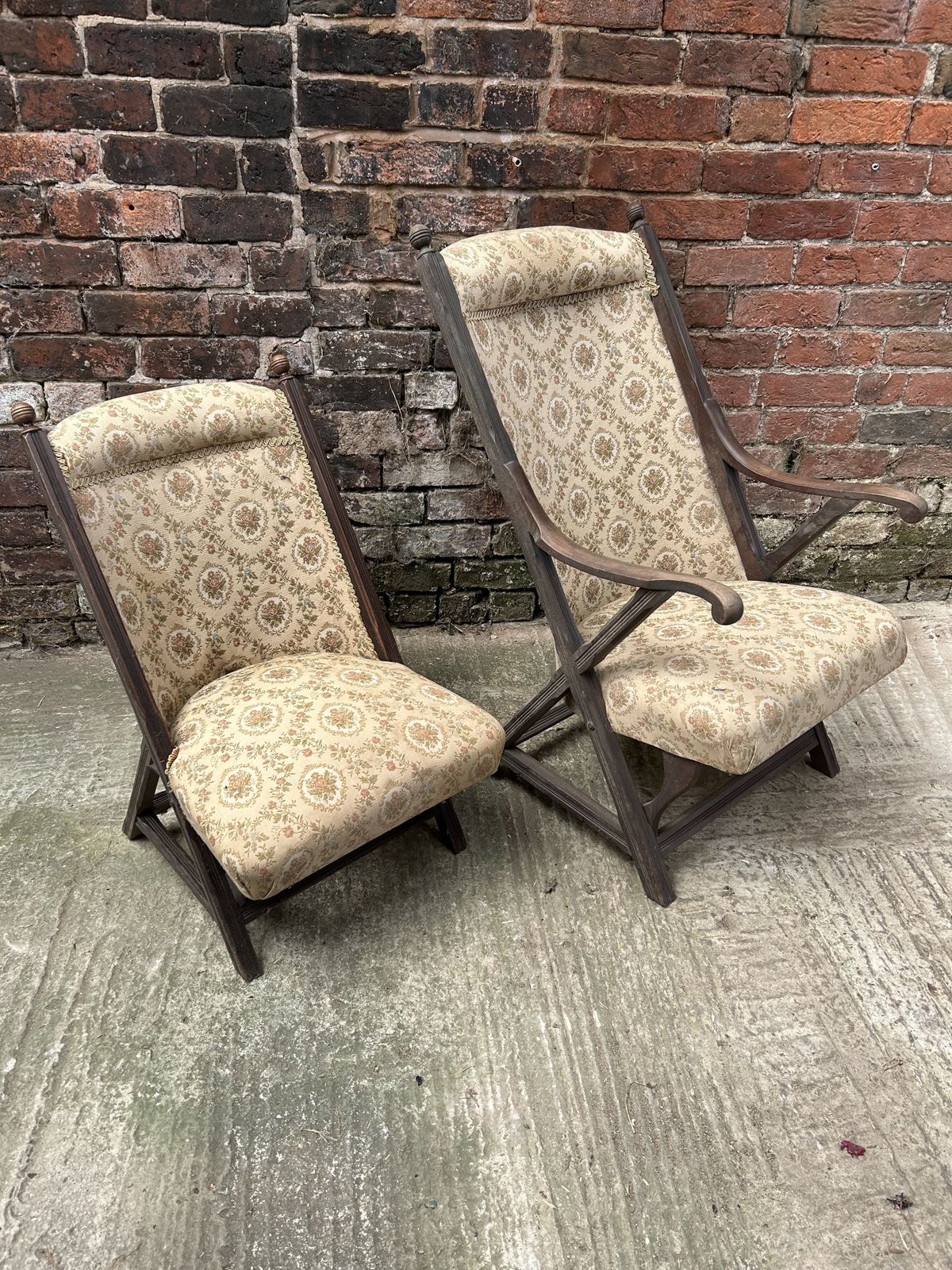 Ladies And Gentleman's 1900's Steamer Easy Chairs photo buy