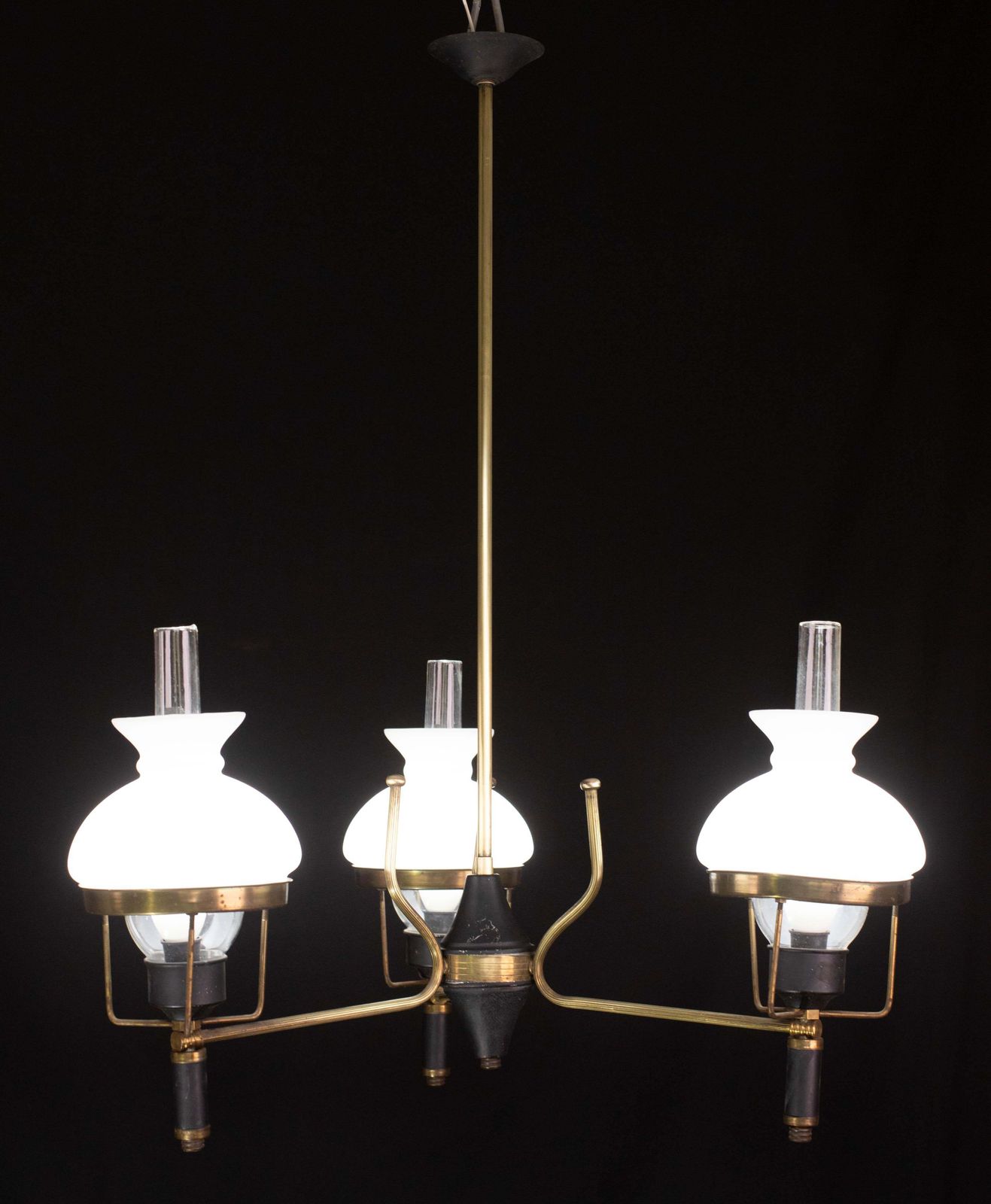 Italian Mid Century Chandelier By Stilnovo, 1960s photo for sale