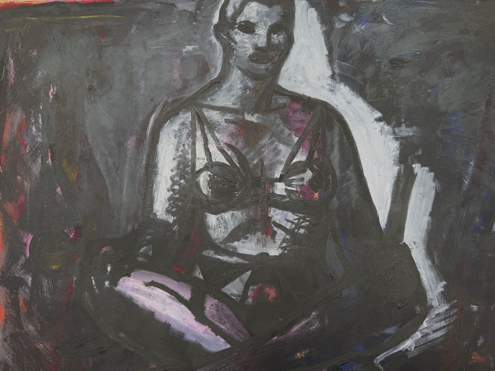 Aubade Ama Femme Acrylic On Cardboard Contemporary European Art photo buy