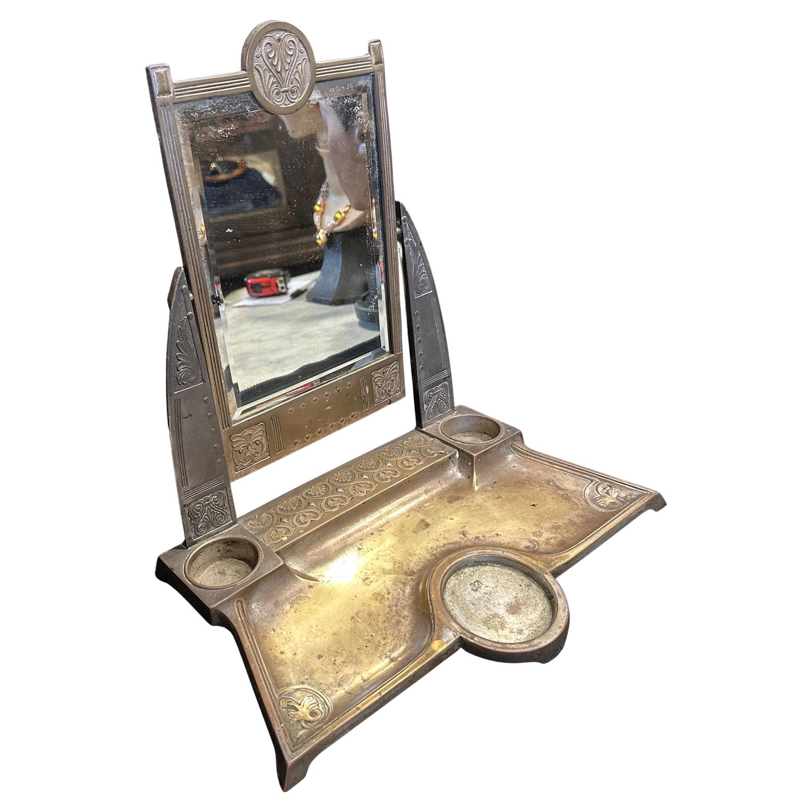 An Art Nouveau Silver Plated Table Vanity Mirror By W.M.F. photo furniture