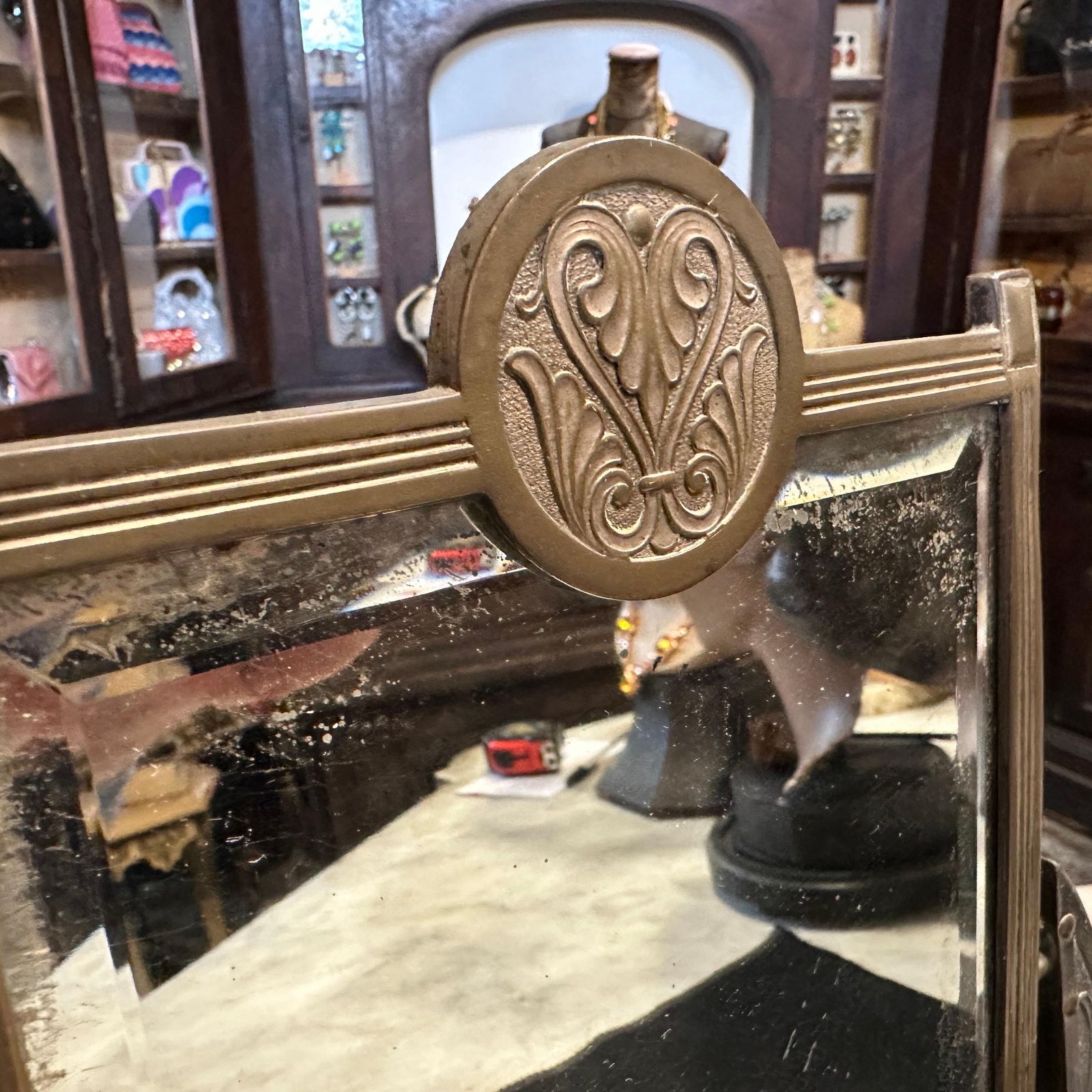 An Art Nouveau Silver Plated Table Vanity Mirror By W.M.F. photo vintage