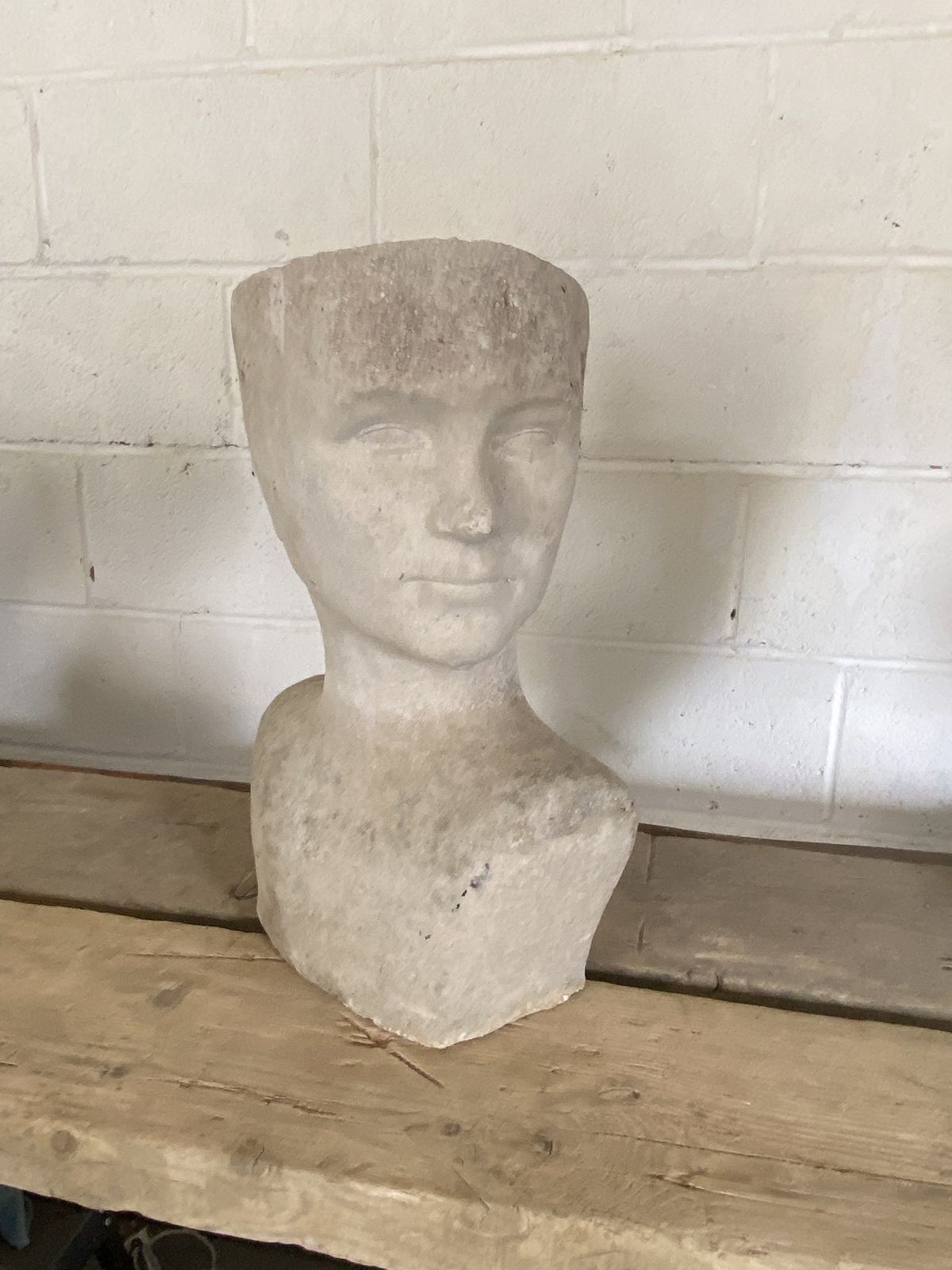 A Garden Sculpture Of Head. photo for sale