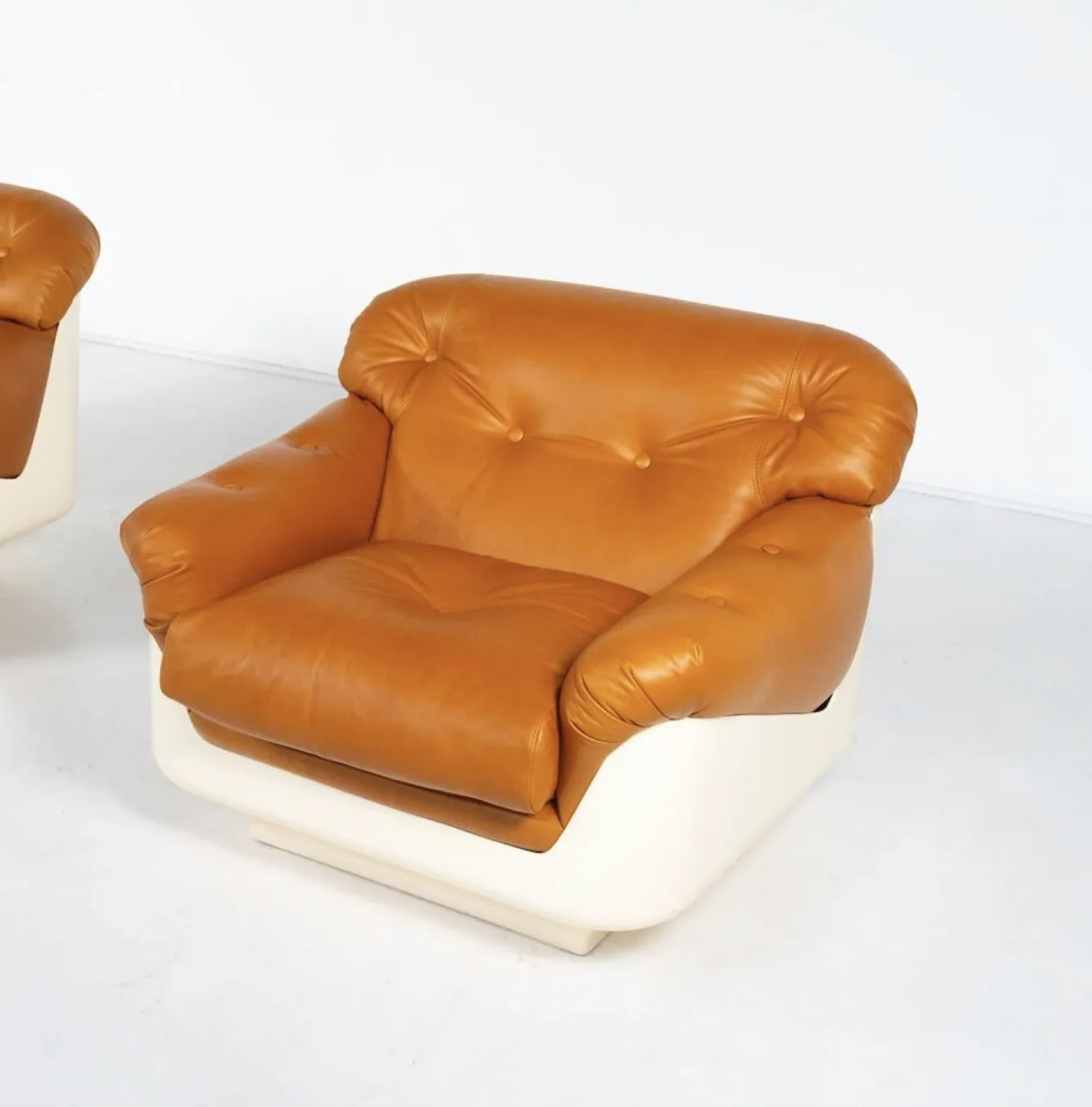 Pair Of Armchairs By Jorge Zalszupin, Fiberglass And Leather, 2 Pairs Available photo vinterior
