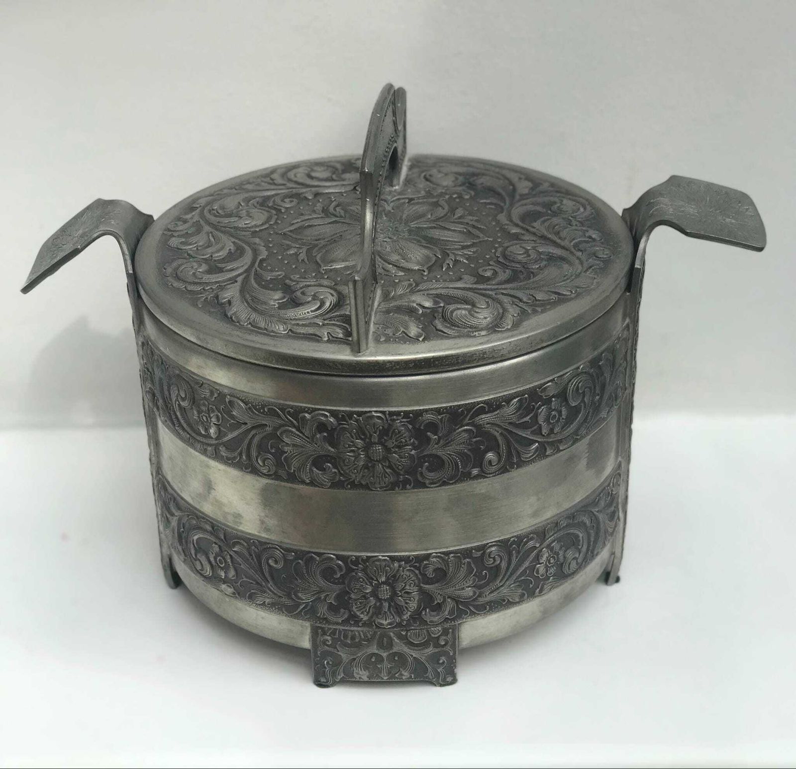 Pan Norwegian Pewter Pot With Lid Signed Eik Norway Herdet Tinn 1970 Viking Style Kitchen Decor Scandinavian Craftsmanship Collectible Gift photo for sale