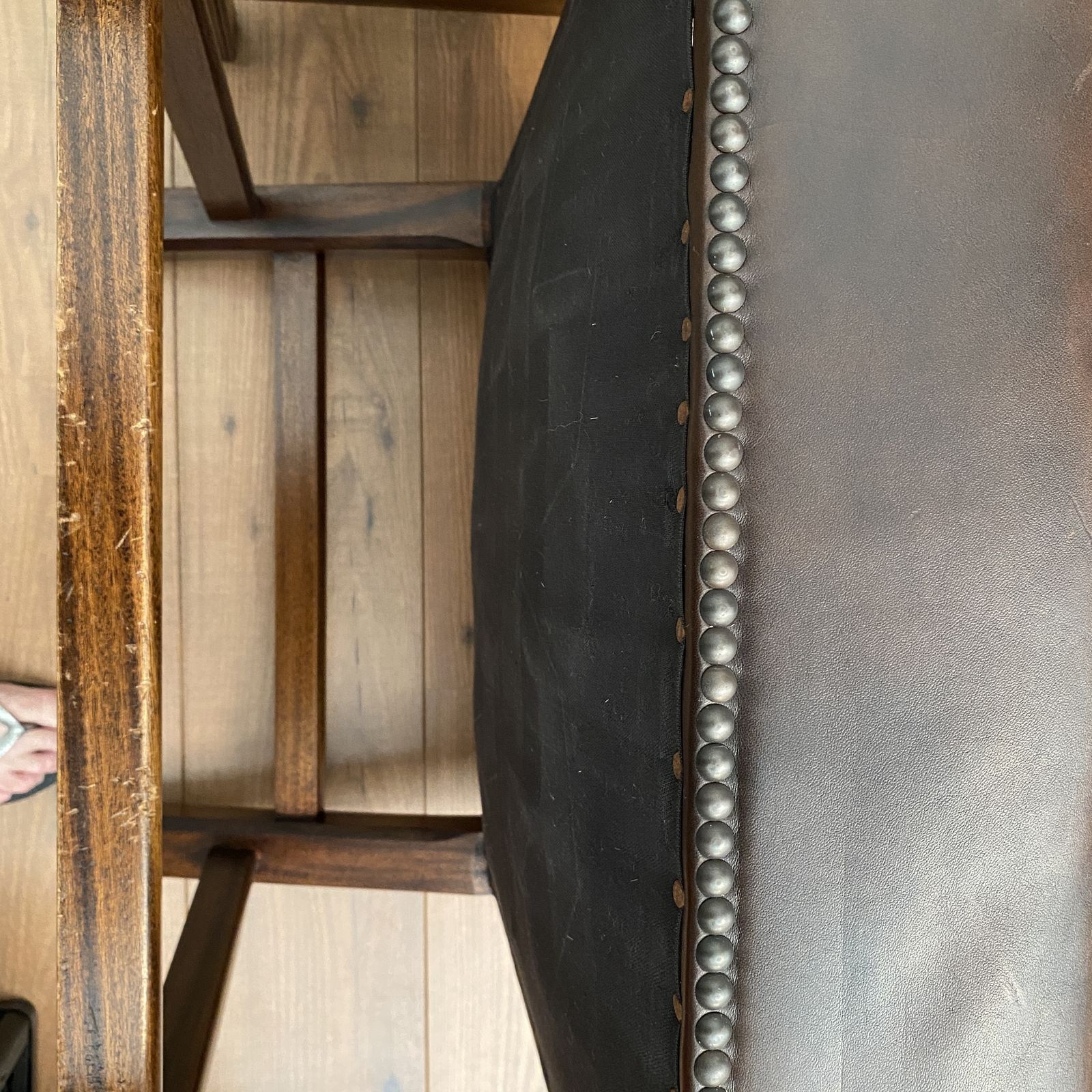 19th Century Antique Brown Leather Studded Gainsborough Caver Library Armchairs photo buy