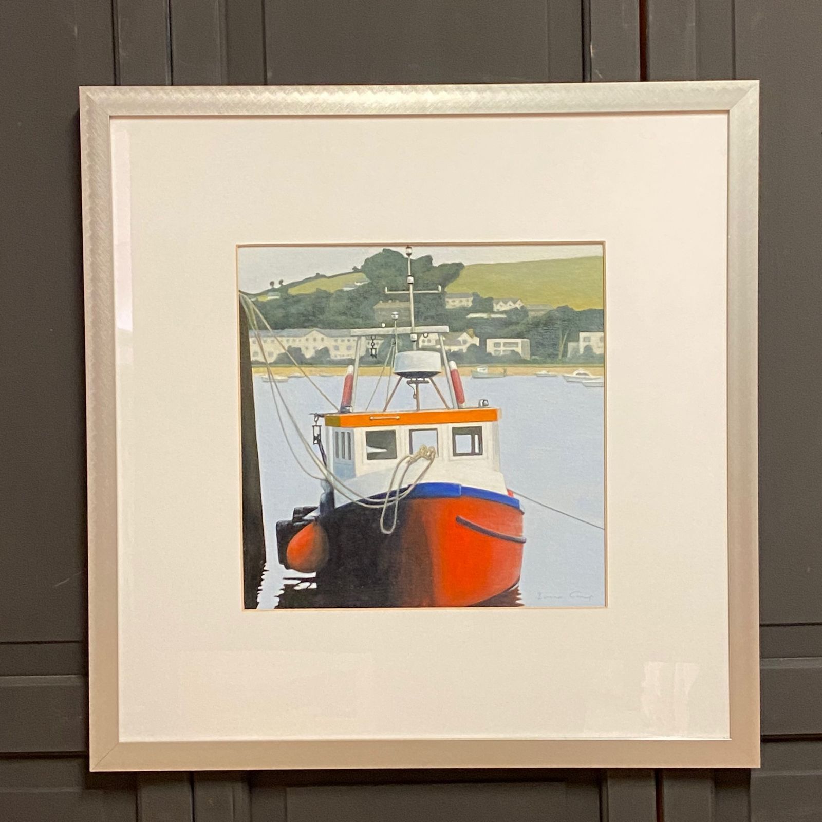 Pair Of Large Paintings Of Fishing Boats photo buy