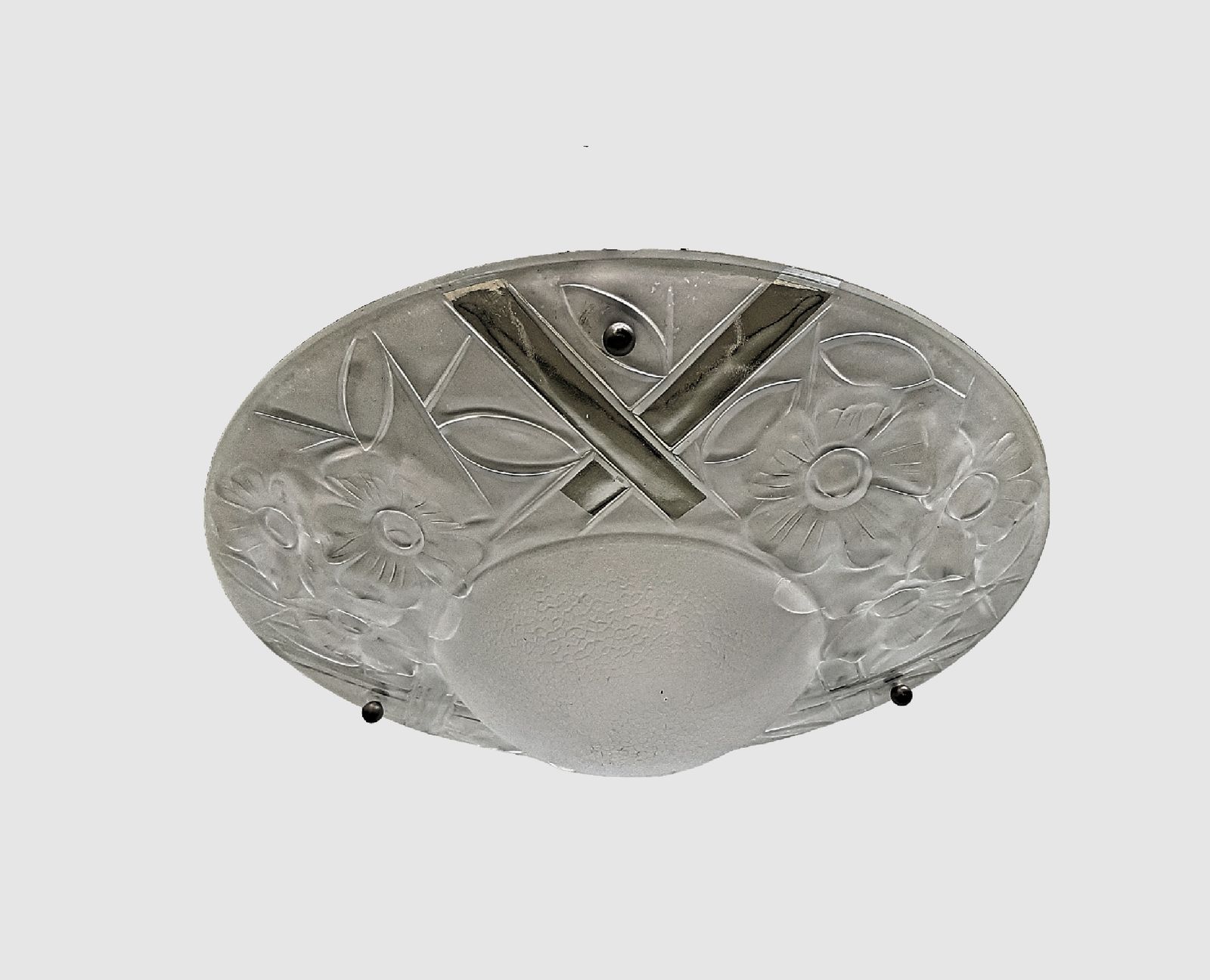Art Deco Pendant Light Signed Sevba.2 Classic Shape And Design Ideal For A Woman Or Girls Room France 1930s photo vintage