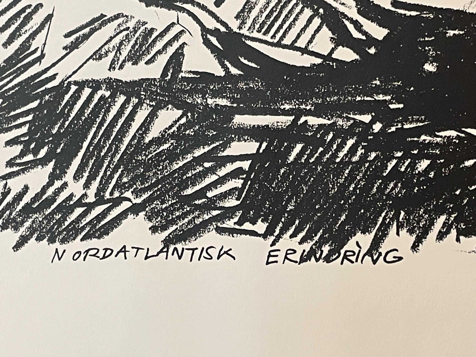 Original Vintage Abstract Postmodern Print From 1993 By Danish Artist Frank Hammershøj With Motive Of Landscape From The Faroe Islands photo Art