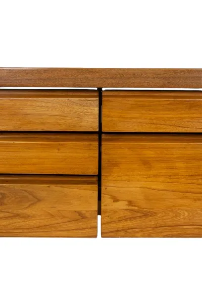 photo for sale Pierre Chapo. Low Chest Of Drawers In Blond Elm. Circa 1970.