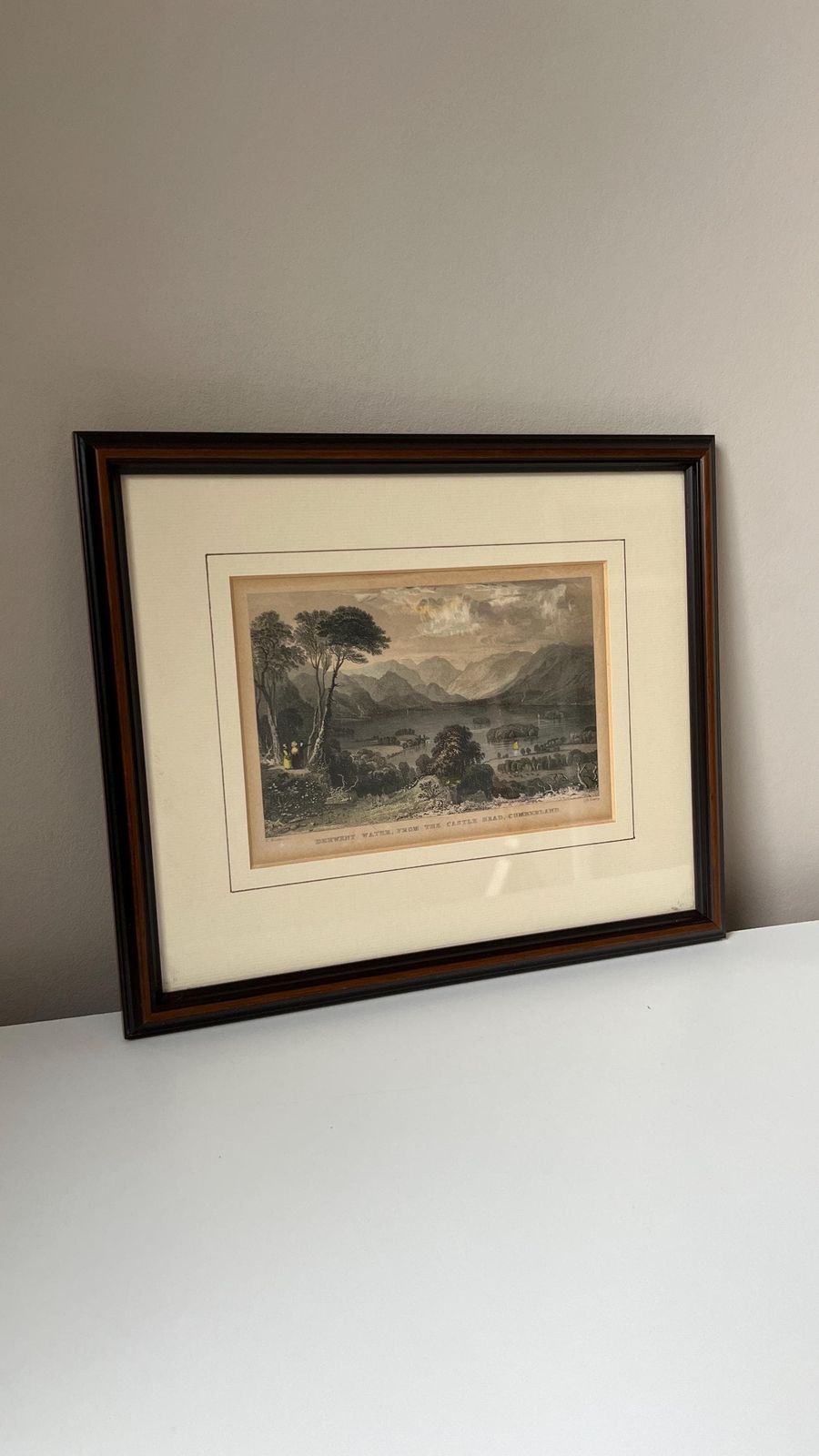 1834 Hand Coloured Engraving Of Derwent Water By Thomas Allom & R. Lacey