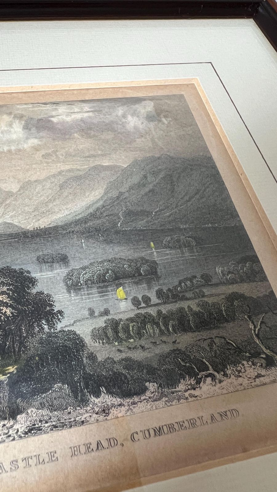 1834 Hand Coloured Engraving Of Derwent Water By Thomas Allom & R. Lacey photo Art